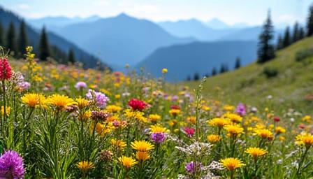 Mountain meadow wildflower hiking experience