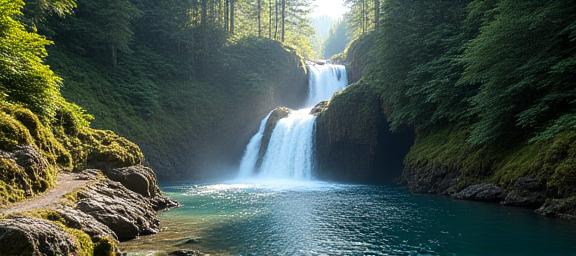 Secret waterfall hidden trail discovery